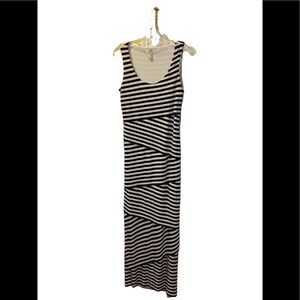 Sophia Christina size medium black and white striped sleeveless maxi dress